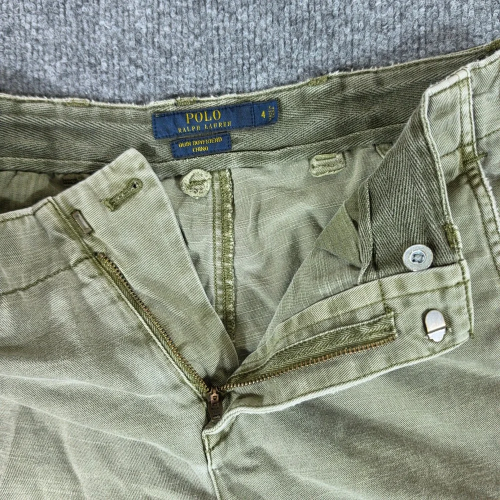 Polo Ralph Lauren Quin Boyfriend Chino Pants Olive Green Womens Tag 4 Act 29x28